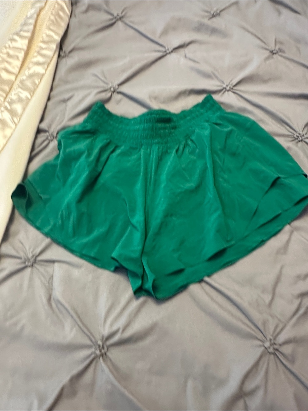 lululemon athletica Emerald Green Athletic Smocked Waist Shorts